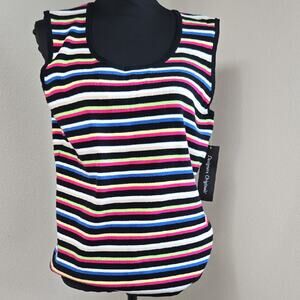 Designers Originals Multicolor Striped Tank Top Size XL NWT
